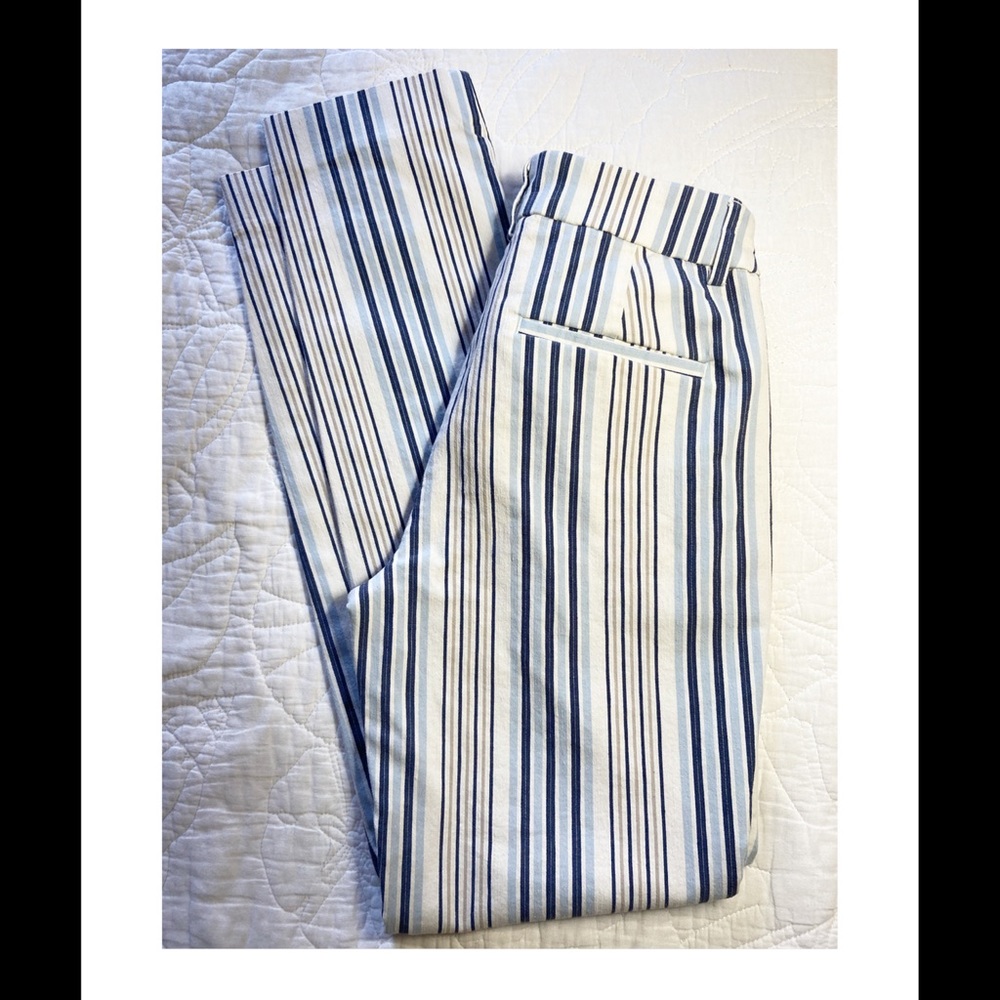 Express striped Columnist ankle mid rise pant